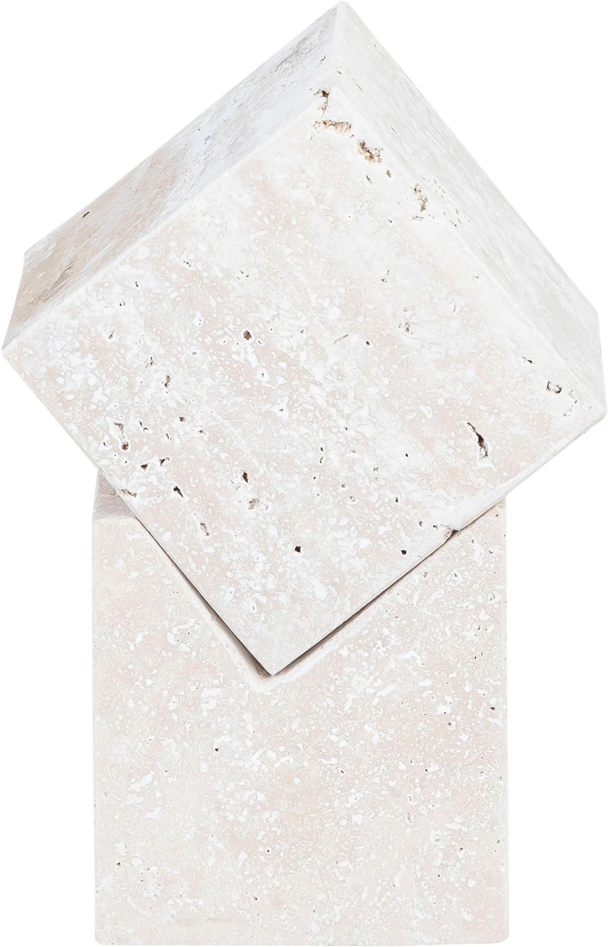 Quad - Travertine Decorative Cube - Natural