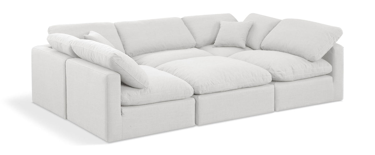 Indulge - Linen 6 Piece Modular Sectional - White