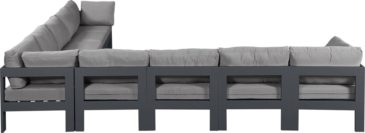 Nizuc - Outdoor Patio 9 Piece Modular Sectional With Gray Frame
