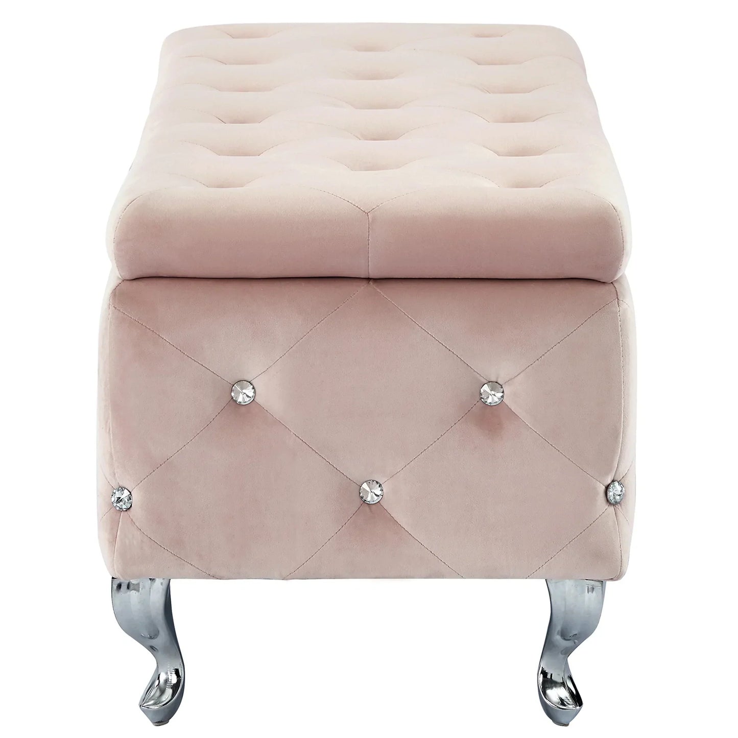 MONIQUE-STORAGE OTTOMAN-BLUSH PINK - Furniture Depot