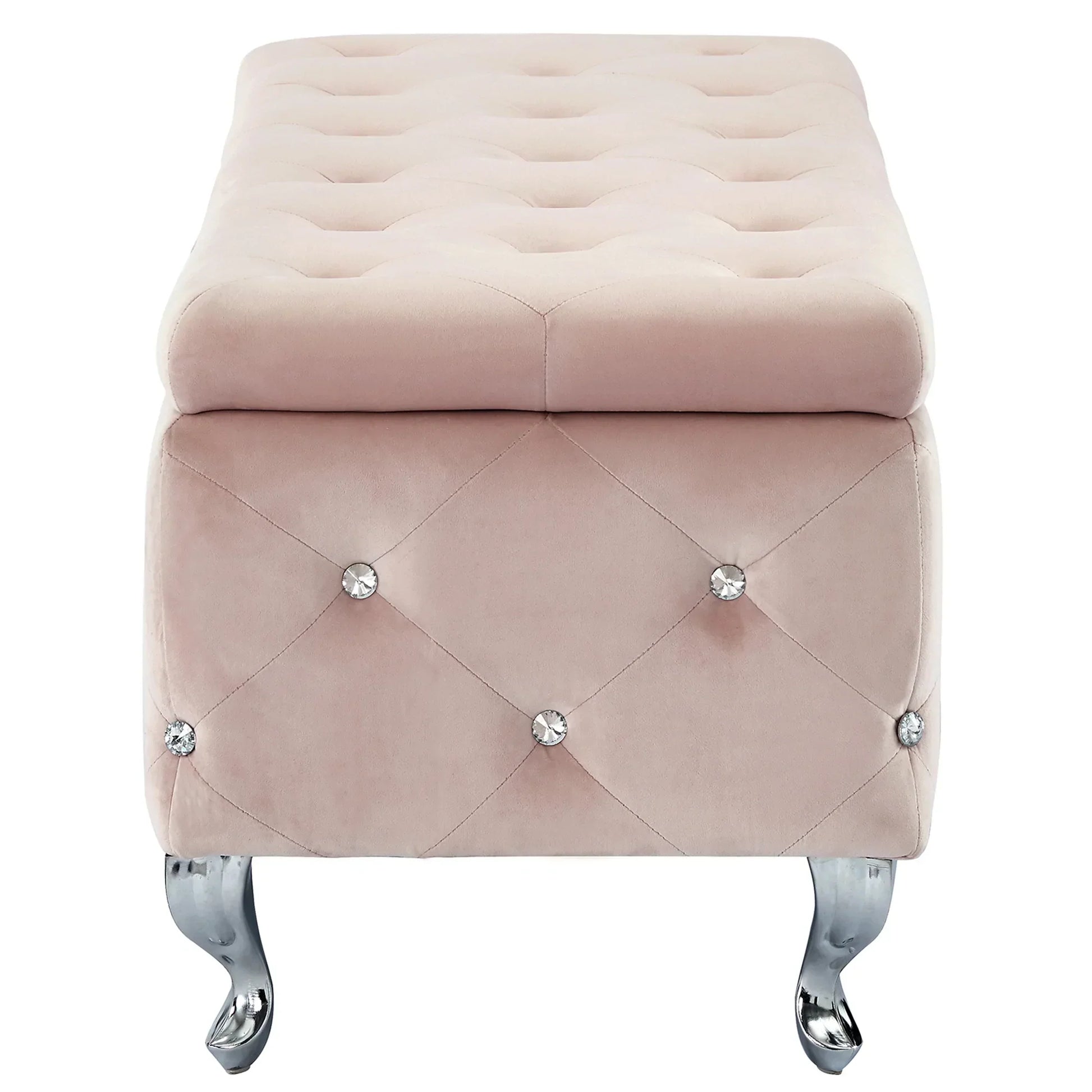 MONIQUE-STORAGE OTTOMAN-BLUSH PINK - Furniture Depot