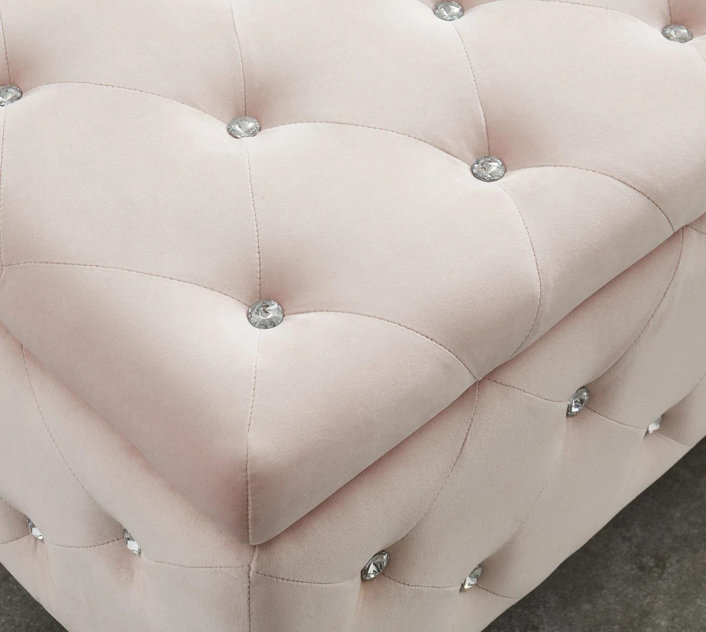 MONIQUE-STORAGE OTTOMAN-BLUSH PINK - Furniture Depot