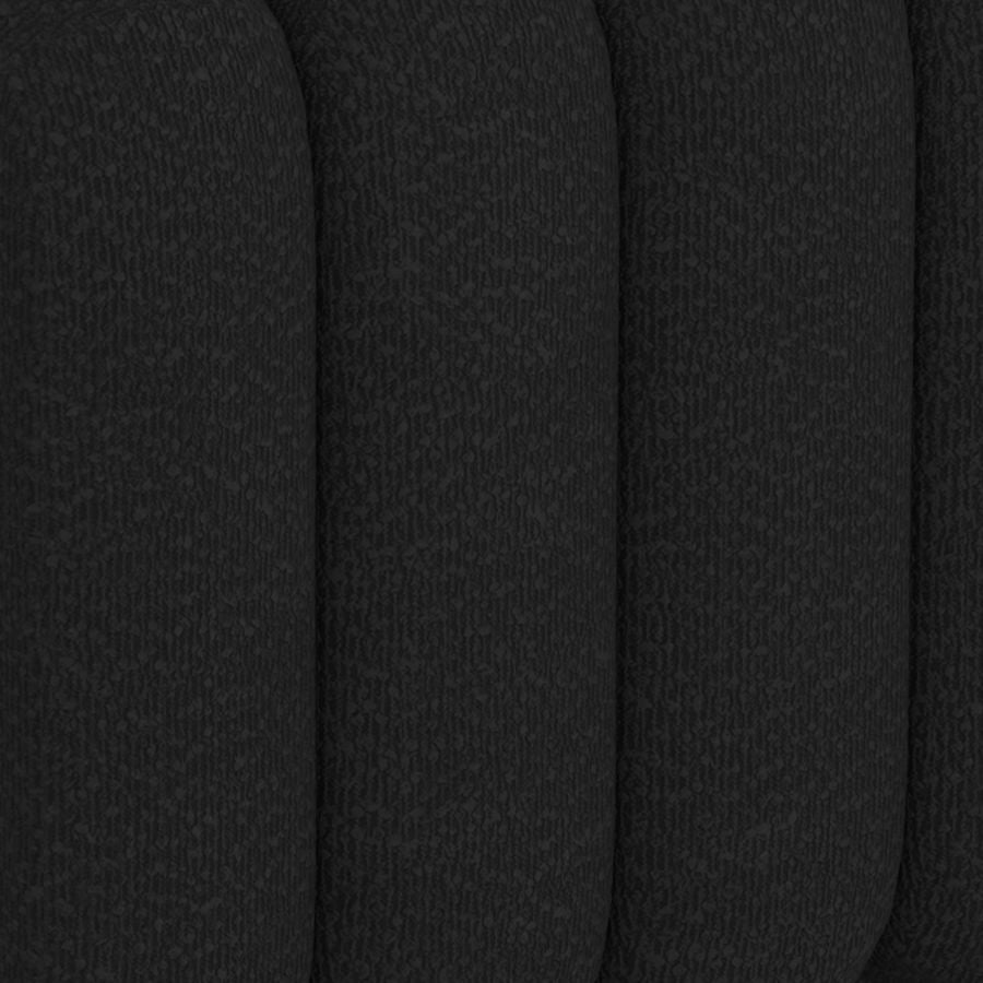 Rigel Small Square Ottoman in Black Boucle