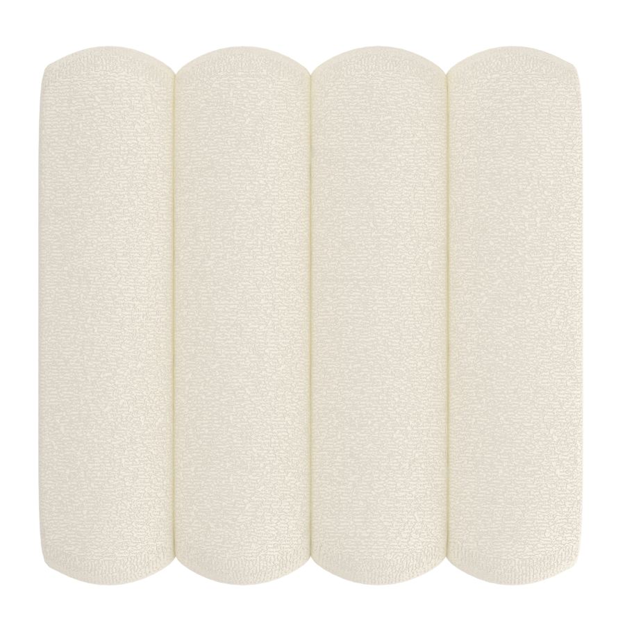 Rigel Small Square Ottoman in Ivory Boucle