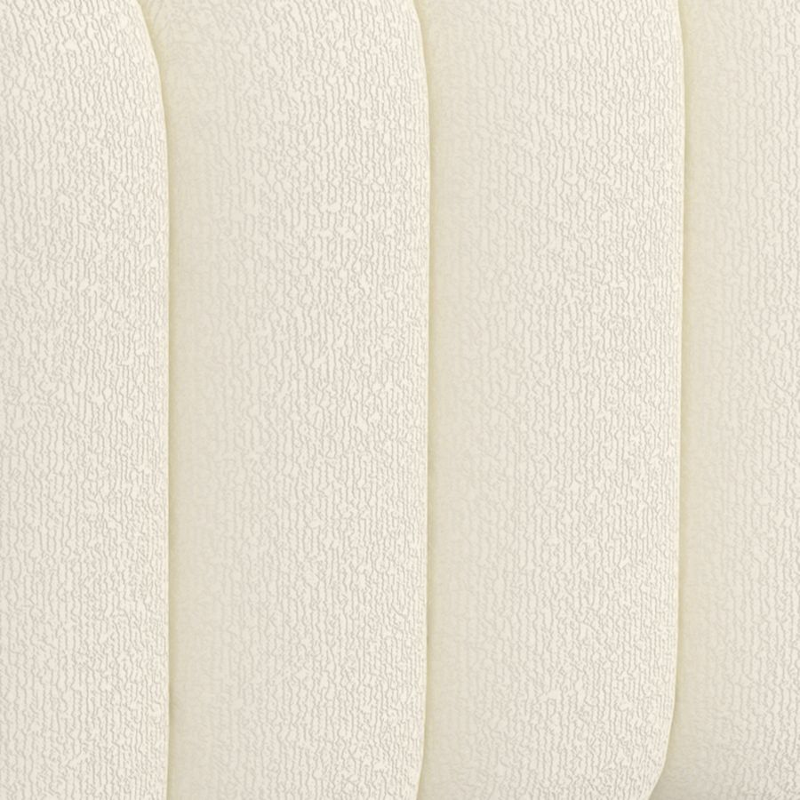 Rigel Small Square Ottoman in Ivory Boucle