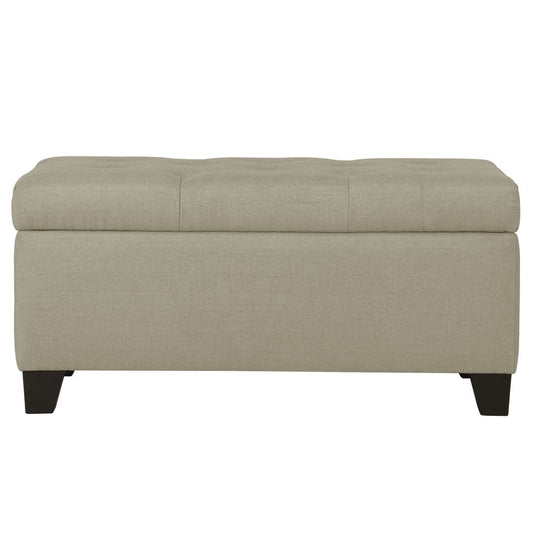 Harper Rectangular Storage Ottoman Bench in Beige