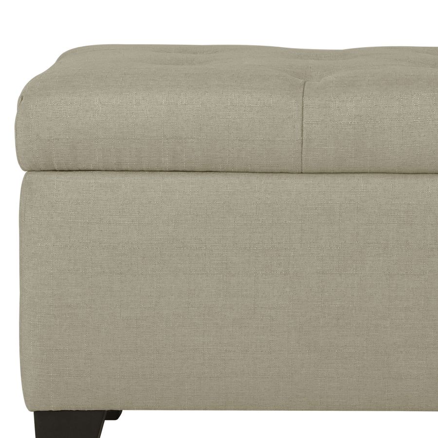 Harper Rectangular Storage Ottoman Bench in Beige