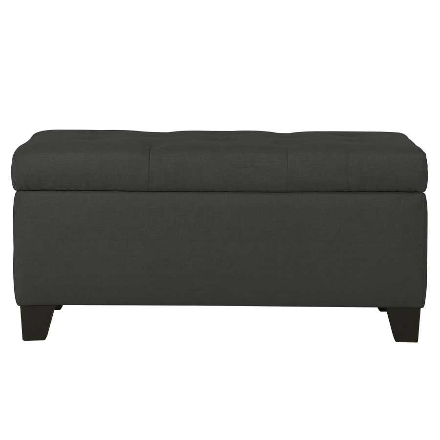 Harper Rectangular Storage Ottoman Bench in Charcoal