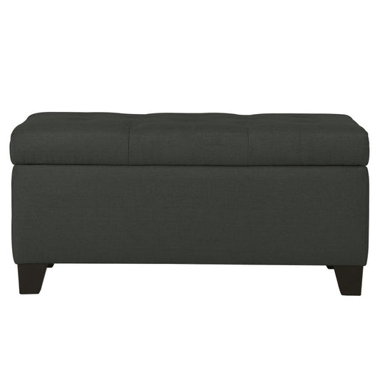 Harper Rectangular Storage Ottoman Bench in Charcoal