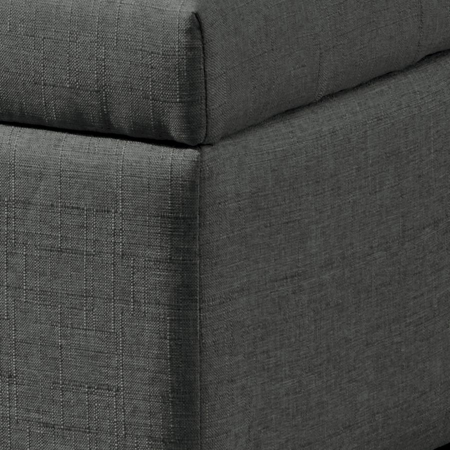 Harper Rectangular Storage Ottoman Bench in Charcoal