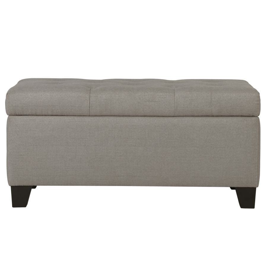Harper Rectangular Storage Ottoman Bench in Light Grey