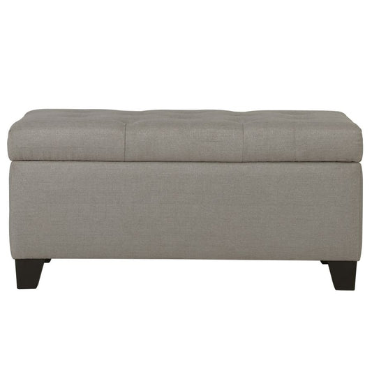 Harper Rectangular Storage Ottoman Bench in Light Grey