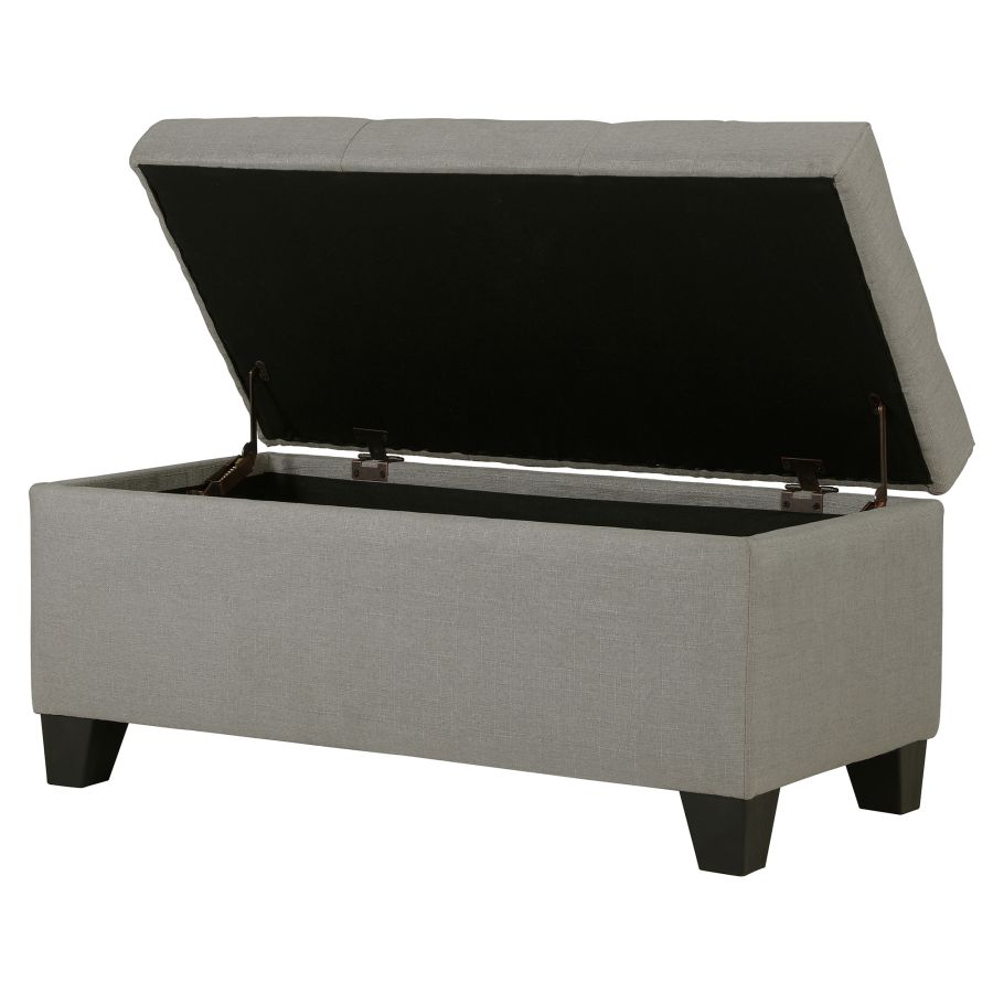 Harper Rectangular Storage Ottoman Bench in Light Grey