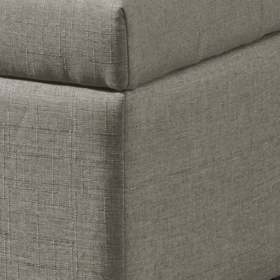 Harper Rectangular Storage Ottoman Bench in Light Grey