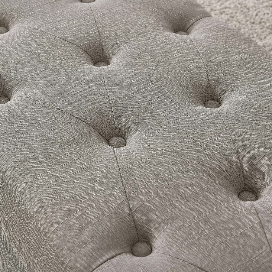 Harper Rectangular Storage Ottoman Bench in Light Grey