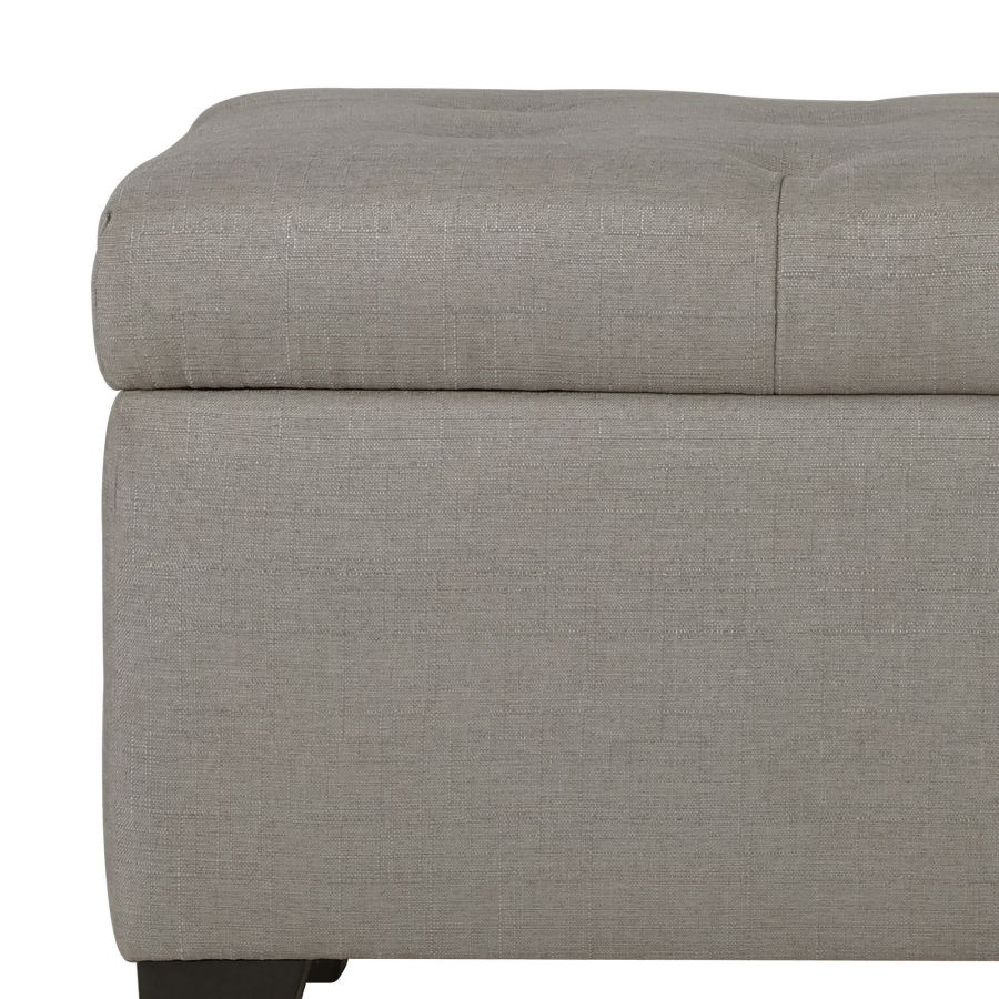 Harper Rectangular Storage Ottoman Bench in Light Grey