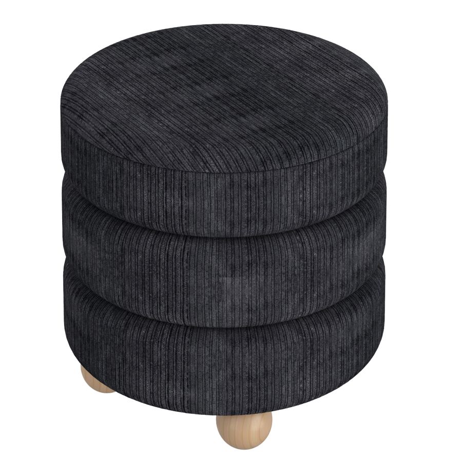 Willo Round Ottoman in Black