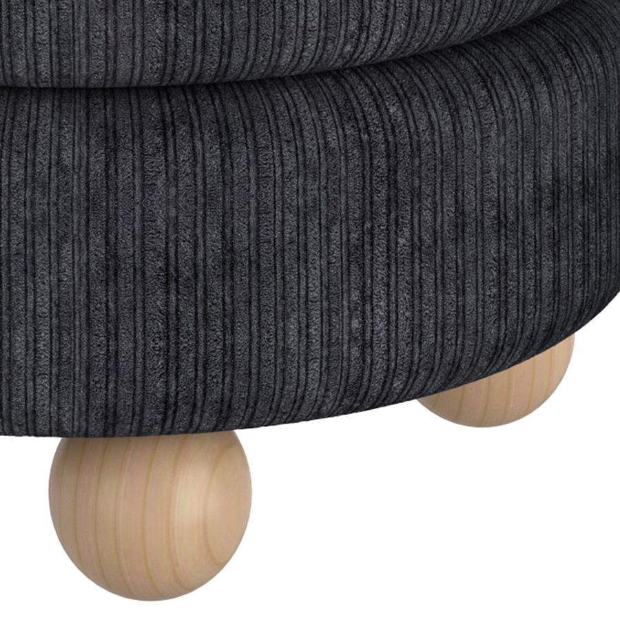 Willo Round Ottoman in Black