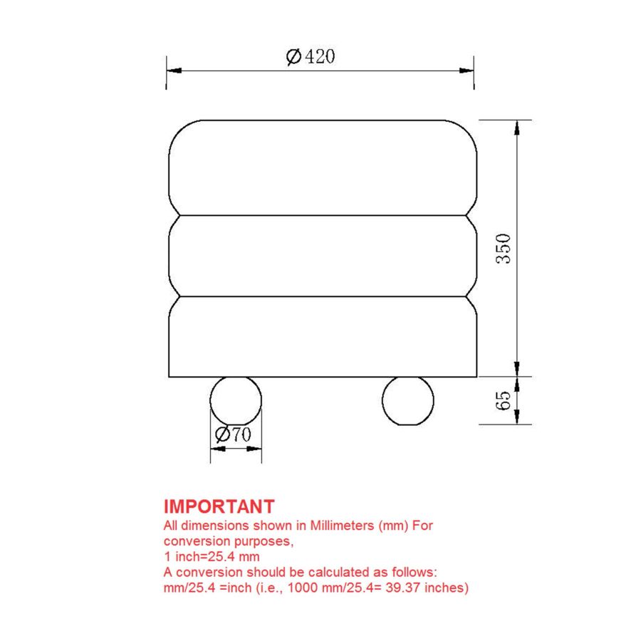 Willo Round Ottoman in Rust Brown