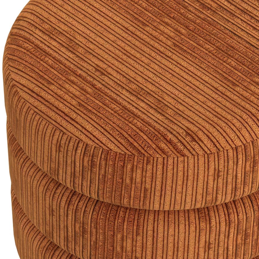 Willo Round Ottoman in Rust Brown