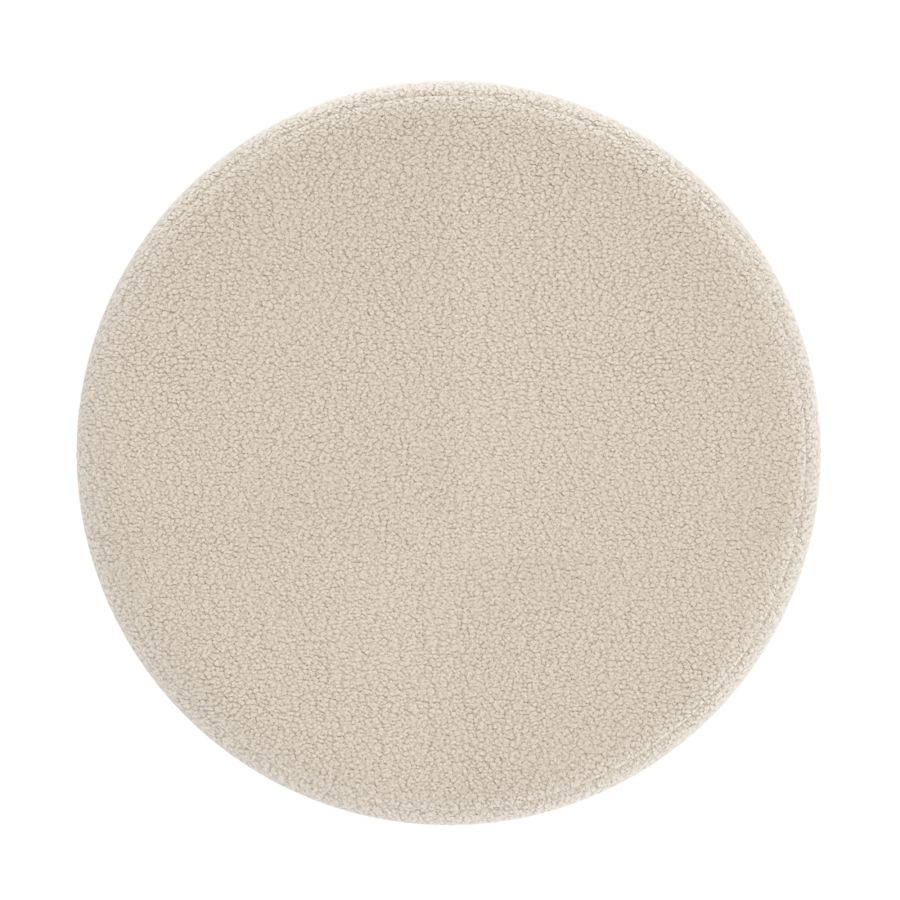 Novar Round Ottoman in Cream Boucle