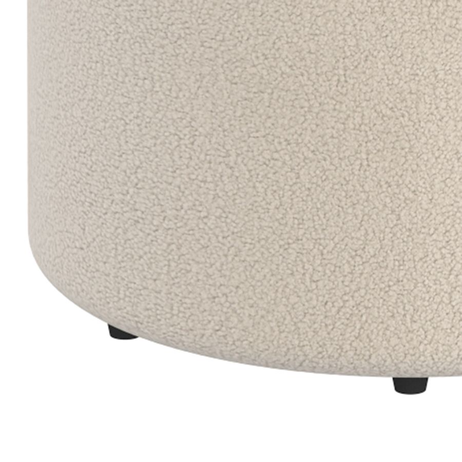 Novar Round Ottoman in Cream Boucle