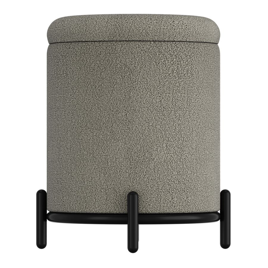 Castor Storage Ottoman in Warm Grey Boucle