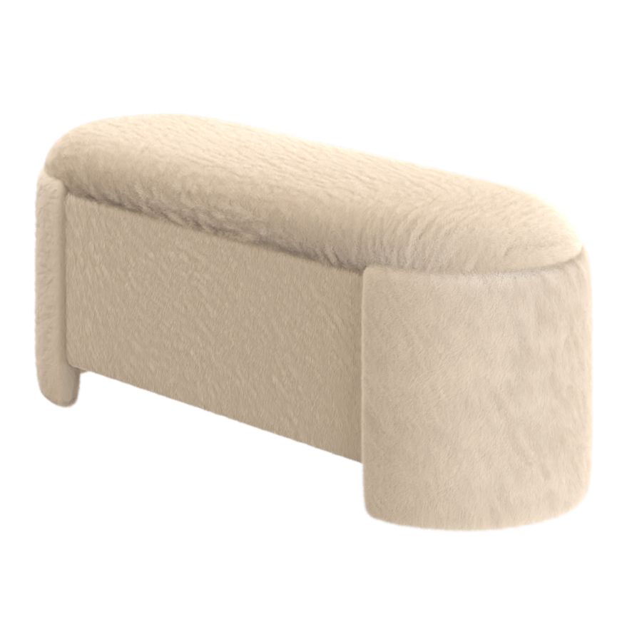 Selene Storage Ottoman in Dark Beige