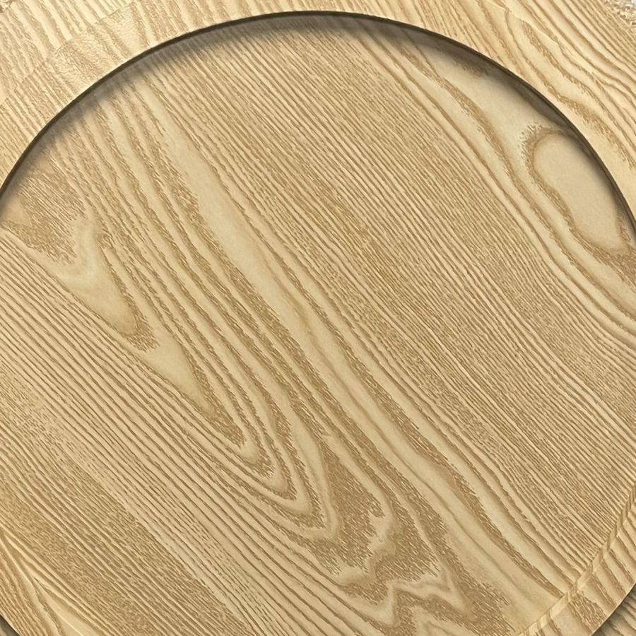 Cecily 2pc Round Ottoman w/Storage in Warm Grey Boucle