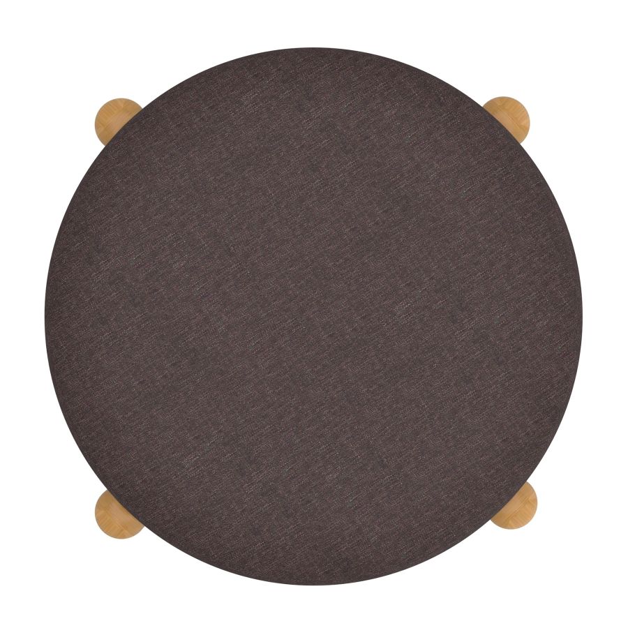 Heidi Round Storage Ottoman in Charcoal and Natural