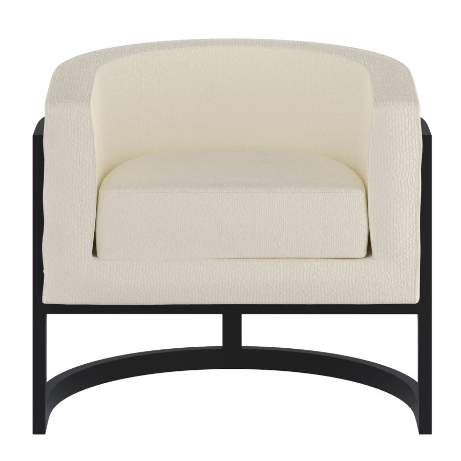 Zhuri Accent Chair in Ivory Boucle and Black