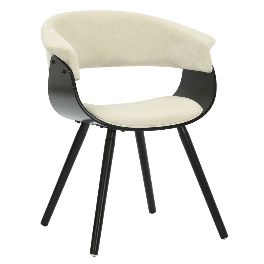Holt Accent/Dining Chair in Beige Fabric and Black