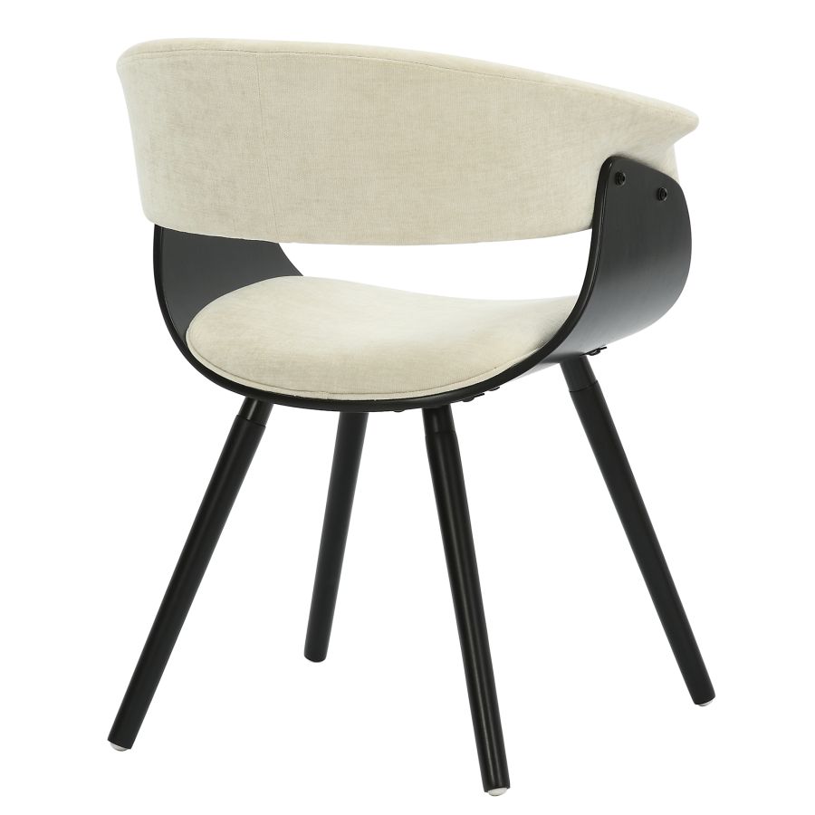 Holt Accent/Dining Chair in Beige Fabric and Black
