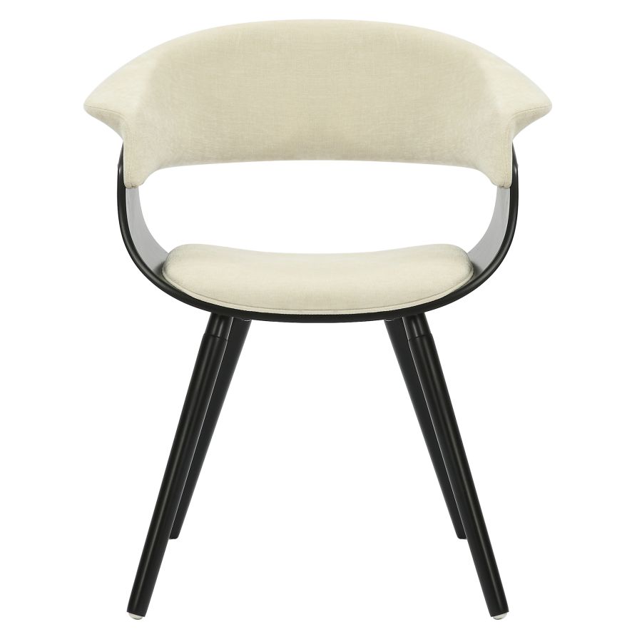 Holt Accent/Dining Chair in Beige Fabric and Black