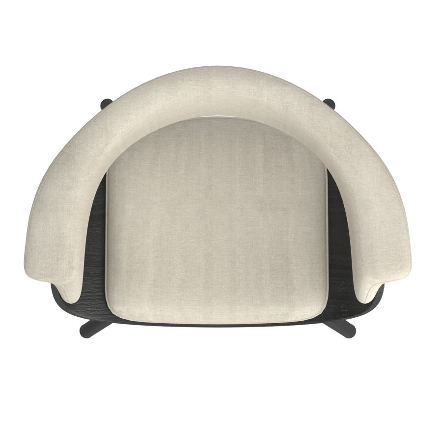 Holt Accent/Dining Chair in Beige Fabric and Black