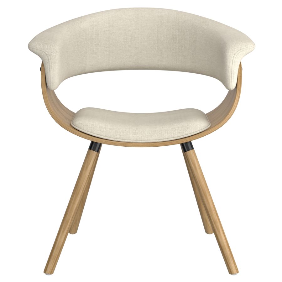 Holt Accent/Dining Chair in Beige Fabric and Natural