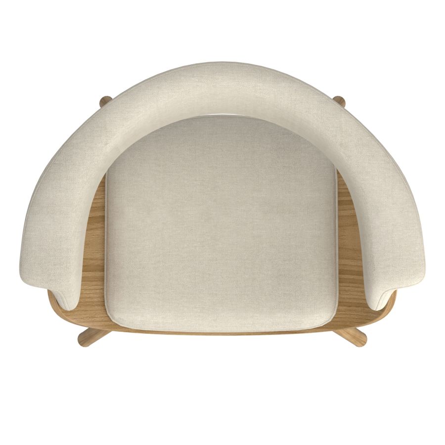 Holt Accent/Dining Chair in Beige Fabric and Natural