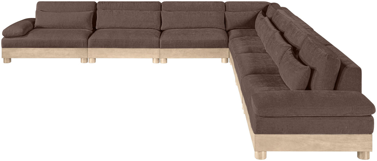 Turin - Chenille Fabric Upholstered Modular Sectional - Brown