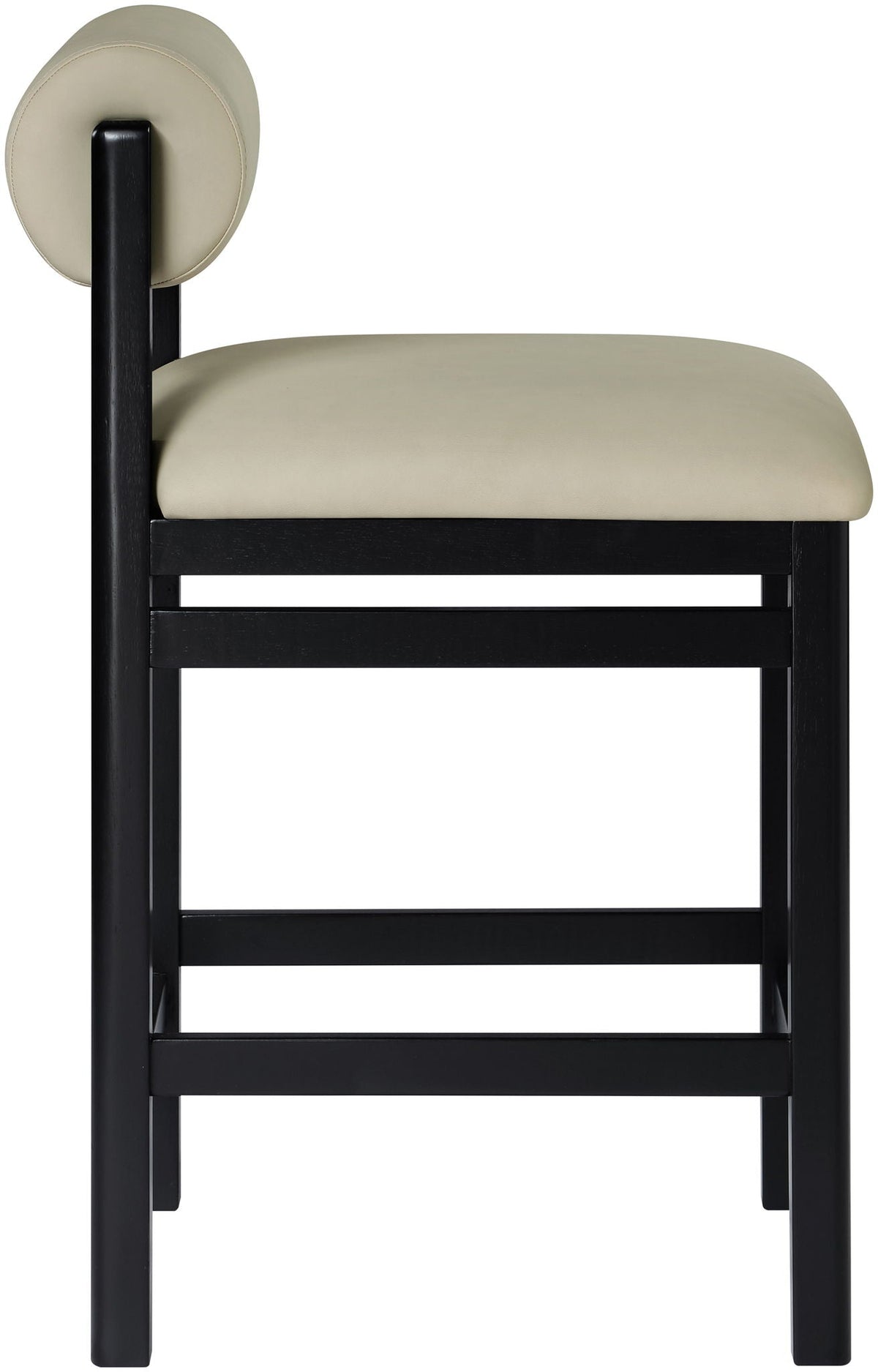 Roundhill - Faux Leather Counter Stool - Black Frame