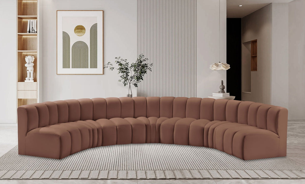 Arc - Faux Leather 7 Piece U-Shaped Modular Sofa
