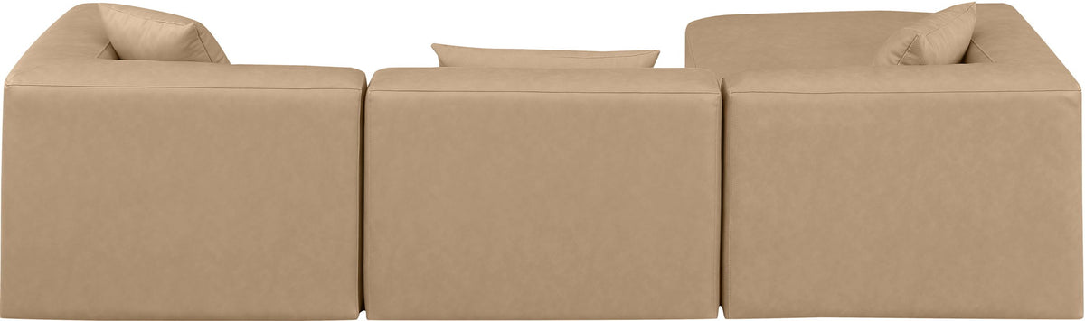Cube - 4 Piece Modular Sectional With Chaise - Tan