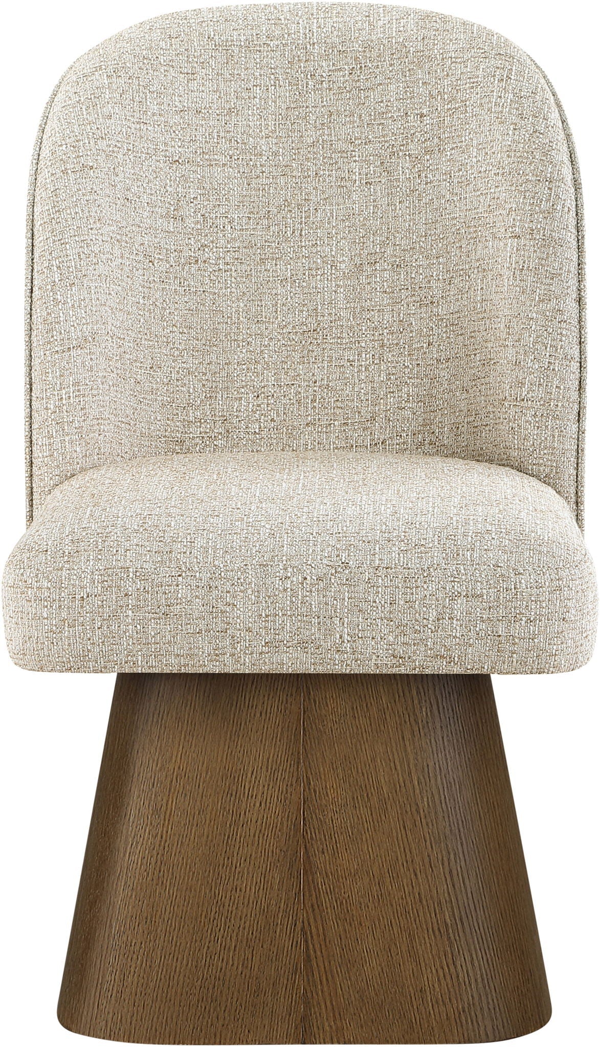 Marlowe - Linen Textured Fabric Upholstered Swivel Dining Side Chair - Stained Brown