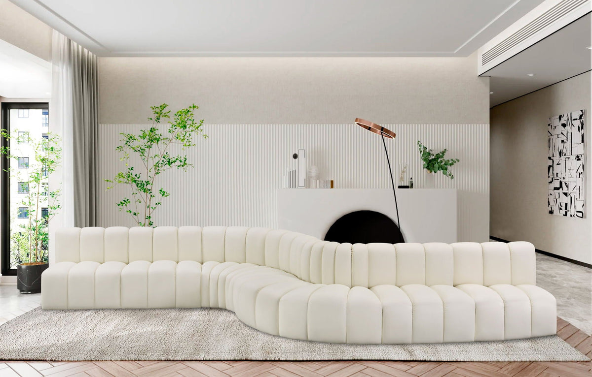 Arc - Faux Leather 8 Piece Curved Modular Sofa