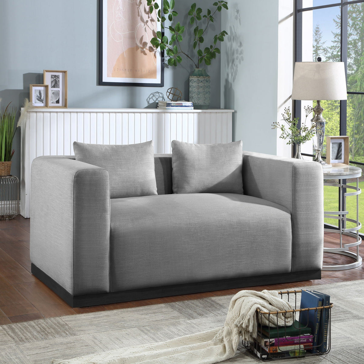 Alfie - Linen Textured Fabic Loveseat