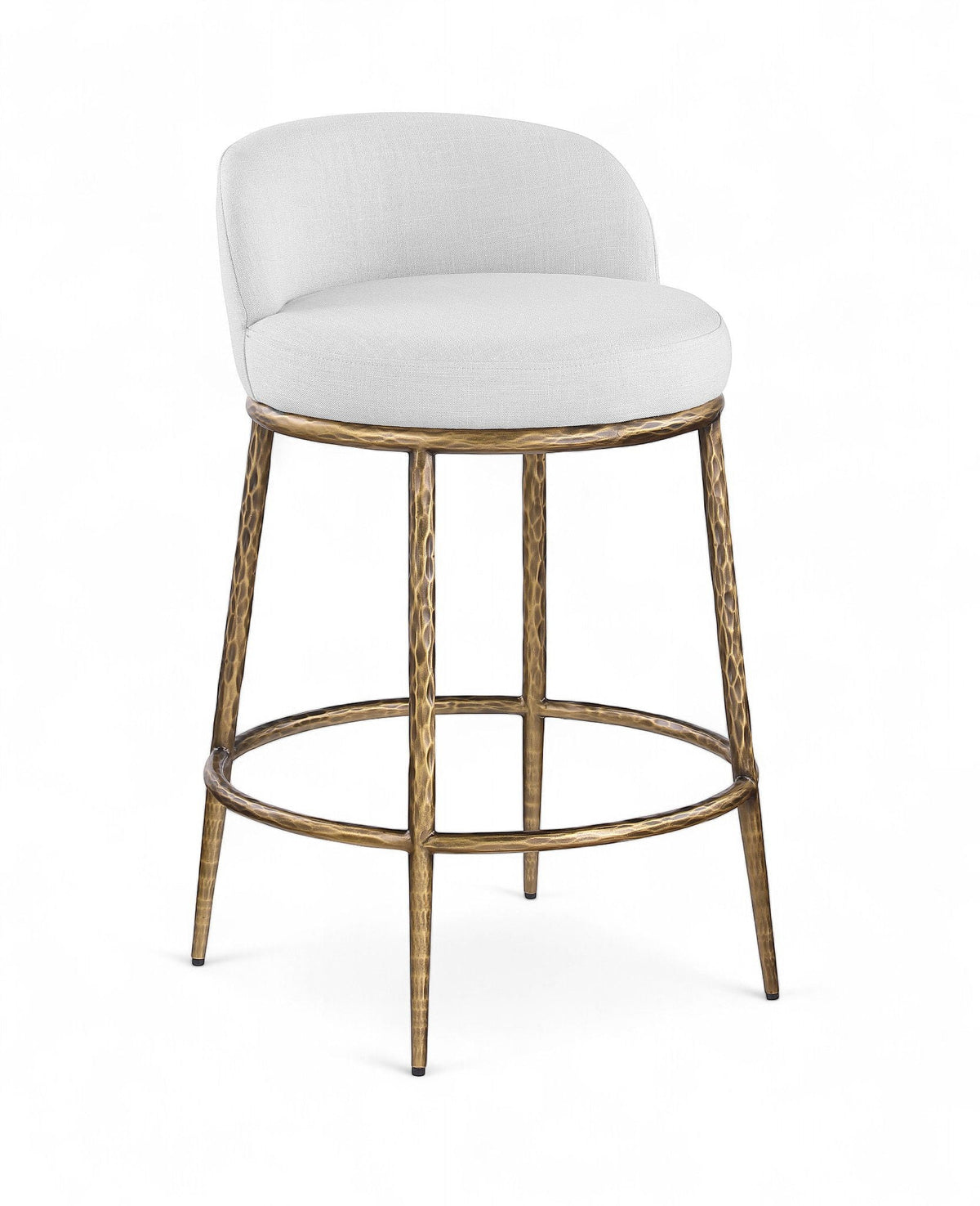 Ferro - Upholstered Counter Stool With Brushed Gold Base
