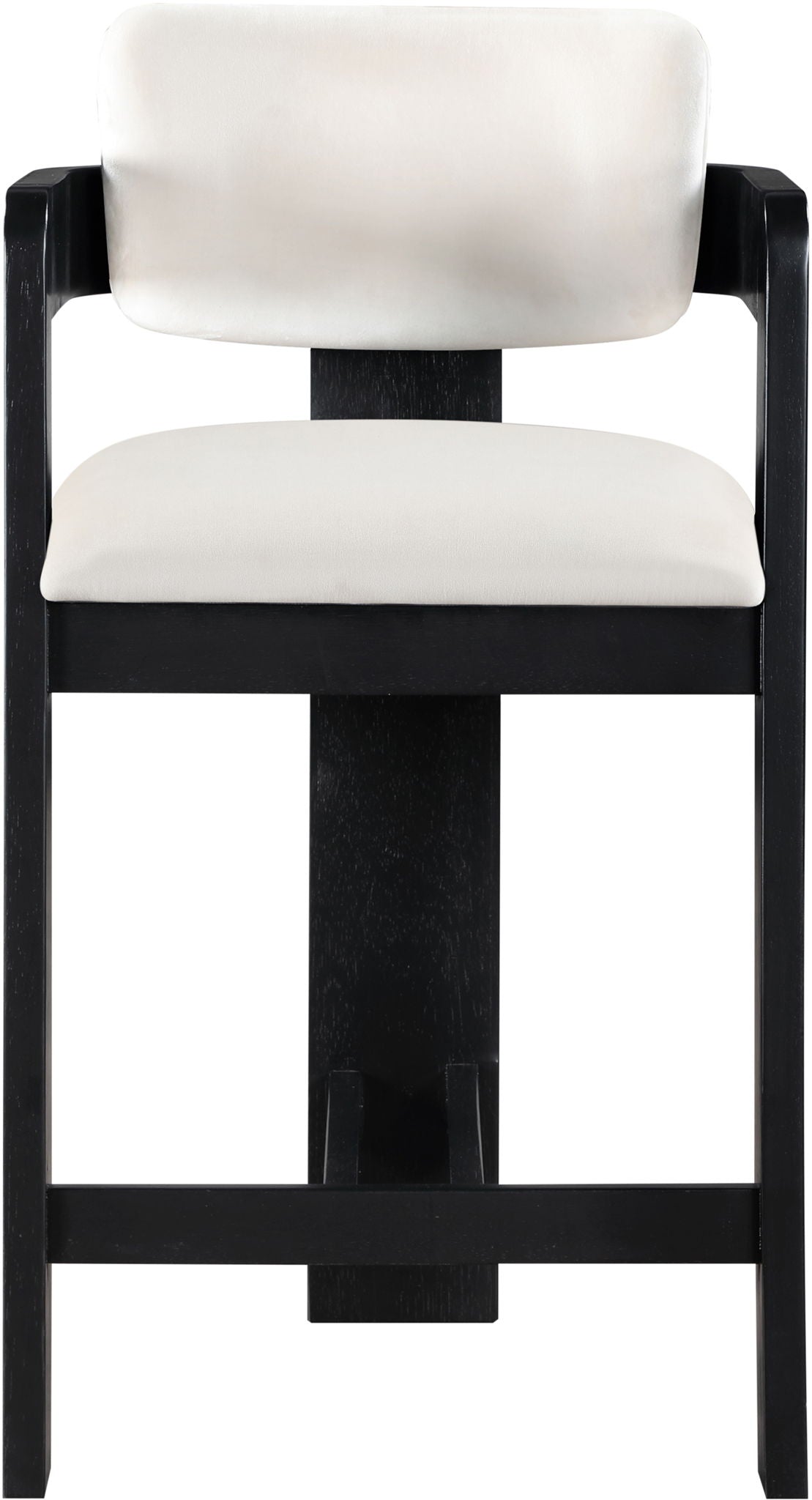 Sacha - Velvet Stool With Black Base