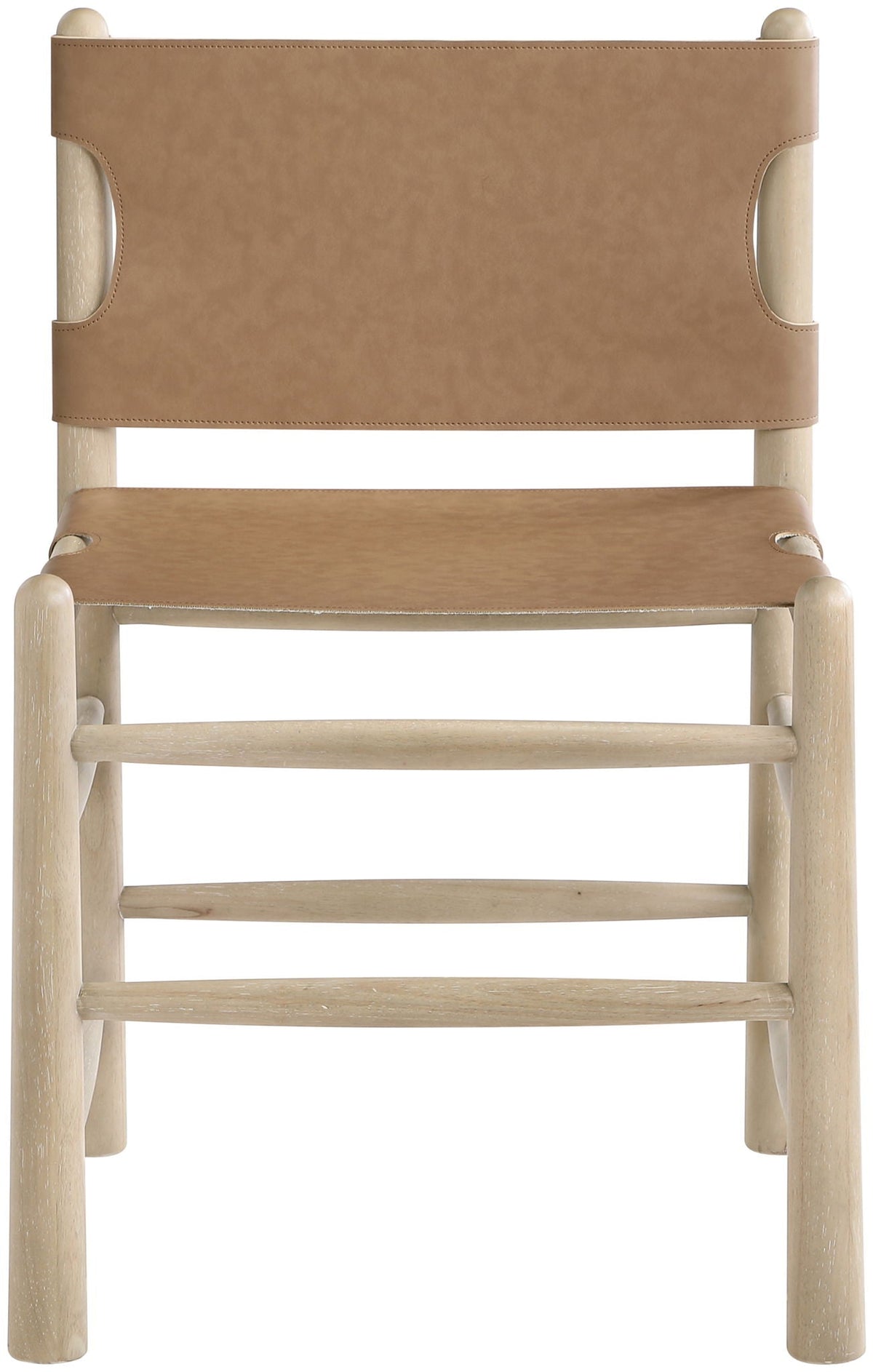 Santos - Vegan Leather Upholstered Dining Chair With Stained Natural Base (Set of 2)