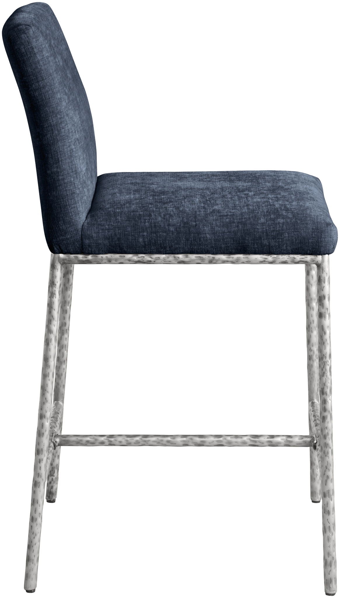 Reeves - Chenille Fabric Upholstered Counter Stool (Set of 2) - Silver Base