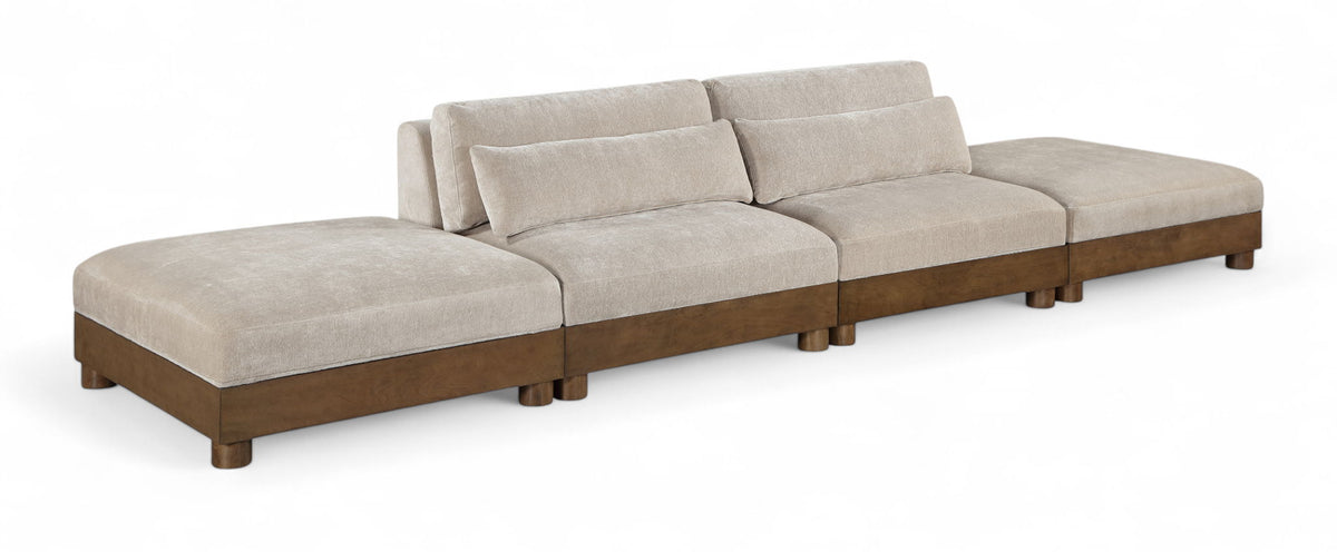 Turin - Chenille Fabric Upholstered Modular Sectional - Taupe
