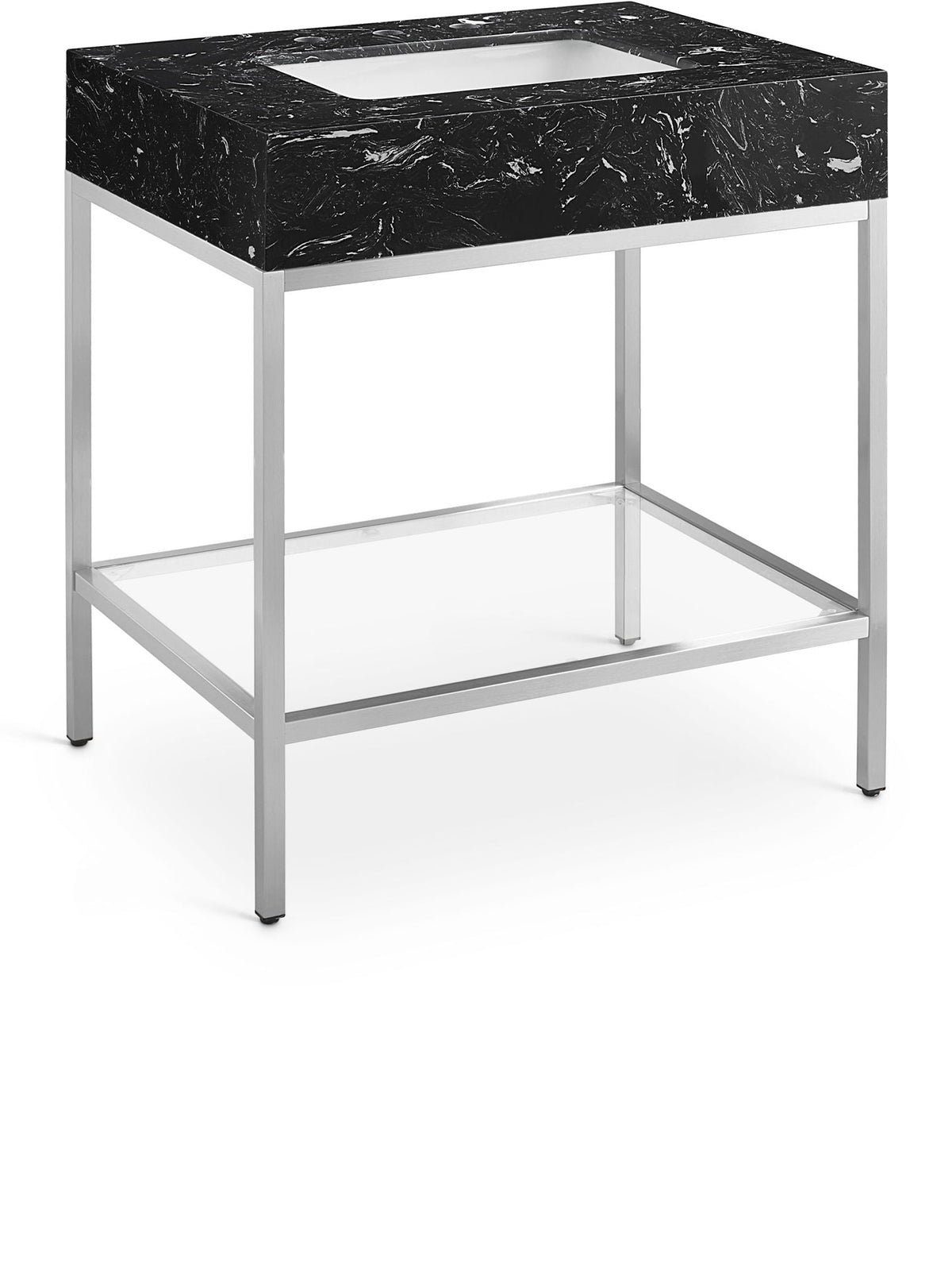 Marmo - Engineered Marble Bathroom Vanity With Chrome Base